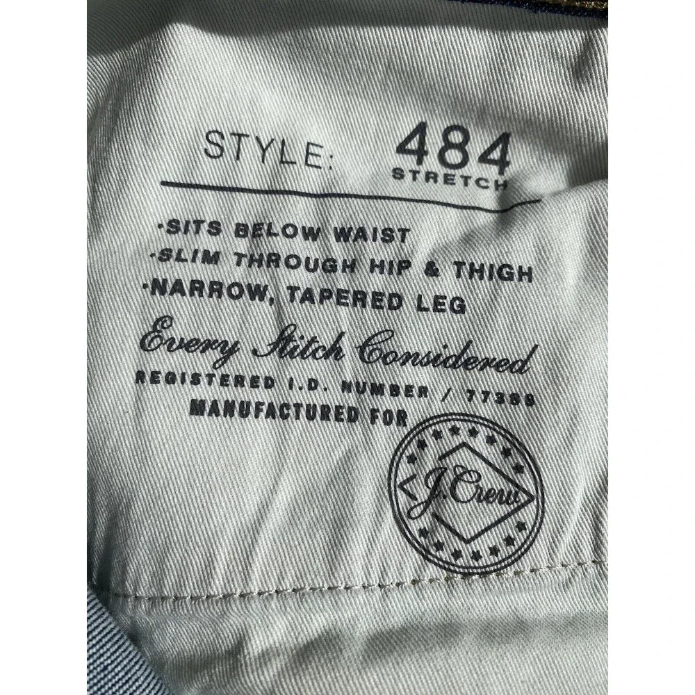J.Crew Men’s 484 Slim-fit stretch jean in medium wash NWT Size 36x32
